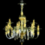 Rezzonico oro - Lampadario in vetro di Murano 12 luci