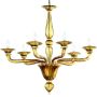 Burano - Murano chandelier 6 lights Crystal Aquamarine