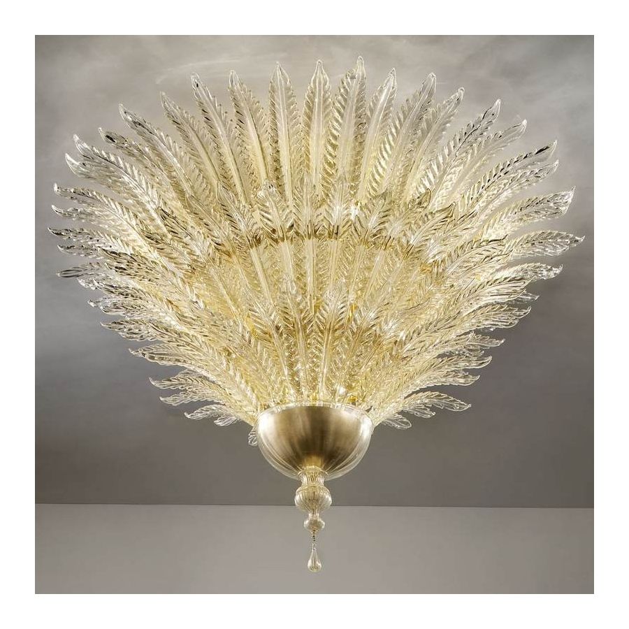 Golden leaves - Murano glass chandelier