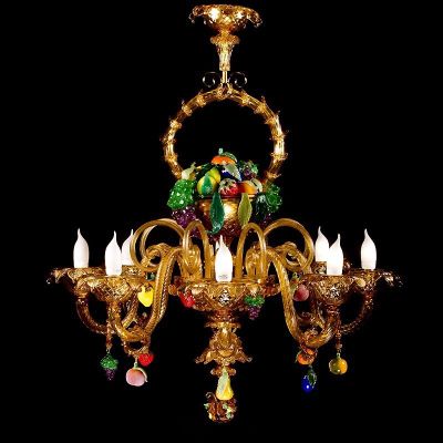 Basket of fruits - Murano glass chandelier