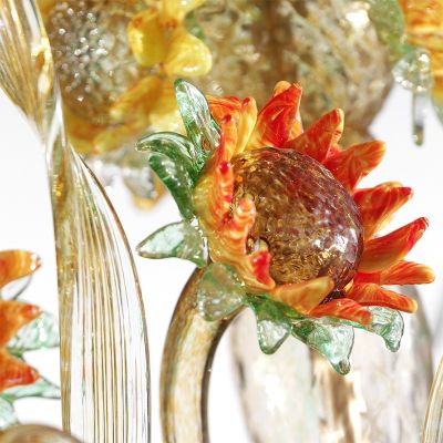 Sunflowers amber - Murano glass chandelier