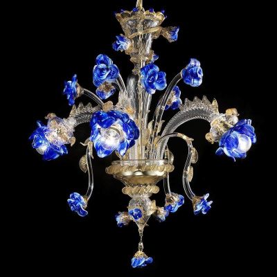 Garten der blauen Rosen - Kronleuchter aus Murano-Glas