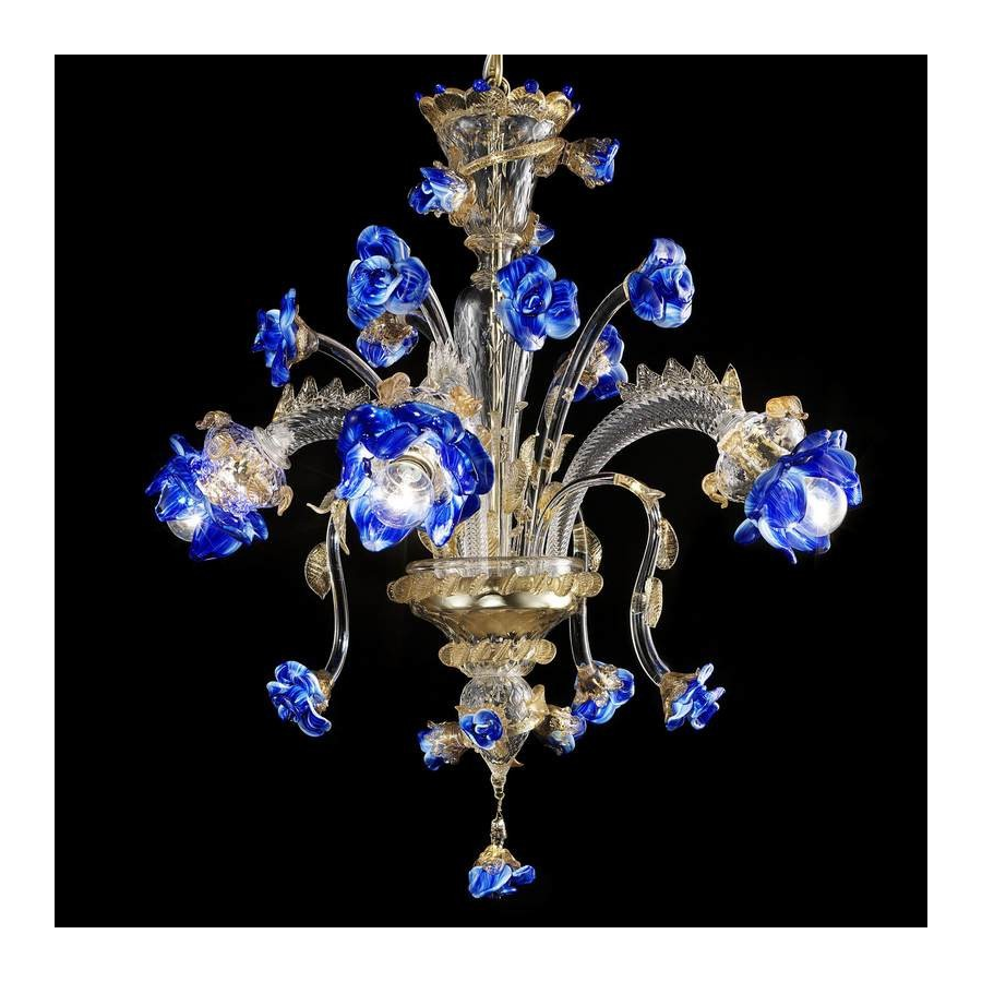 Jardín de rosas azules - Lámpara en cristal de Murano Jardín de rosas azules - Lámpara en cristal de Murano