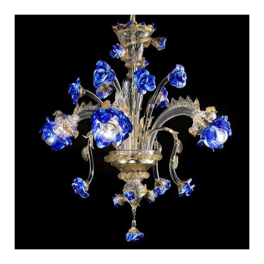 Jardín de rosas azules - Lámpara en cristal de Murano