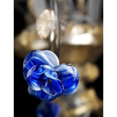 Jardin de roses bleu - Lustre en verre de Murano
