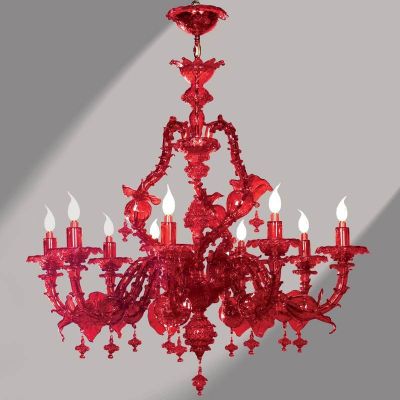 Rezzonico Rojo - Lámpara en cristal de Murano
