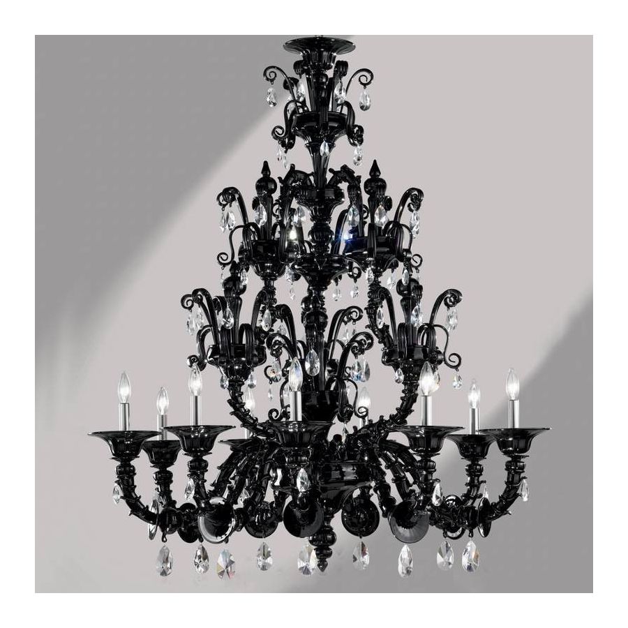 Black Rezzonico - Murano glass chandelier