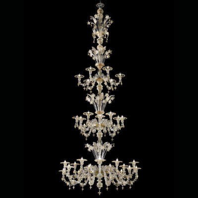 Murano glas Kronleuchter Weiß Rezzonico 9 Leuchten