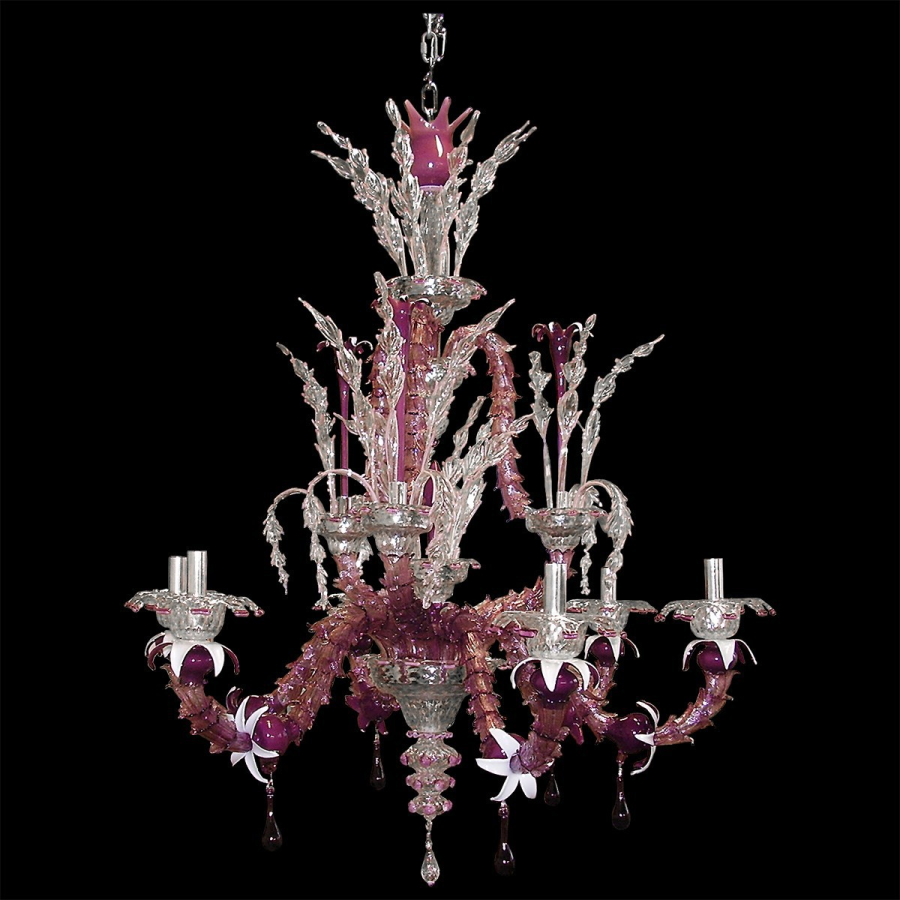 Z055 - Lustre en verre de Murano 6 lumières Z055 - Lustre en verre de Murano 6 lumières