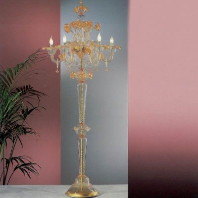 Lámpara de piso clásica en cristal de Murano