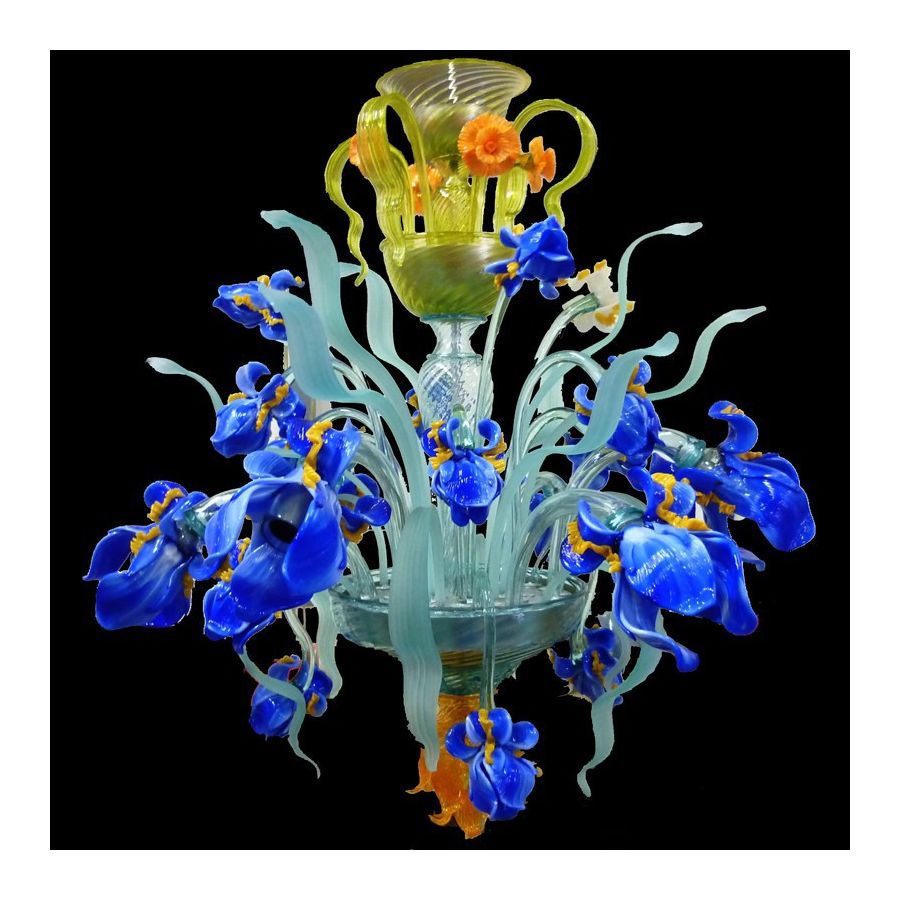 Iris Van Gogh 6 - Lustre en verre de Murano