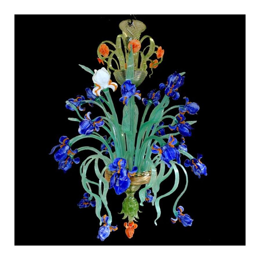 Iris Van Gogh 12 - Murano glass chandelier