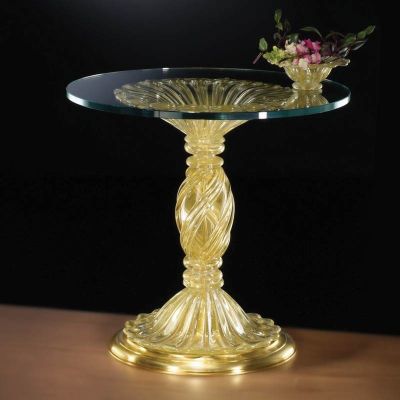 Table ronde en verre de Murano 900