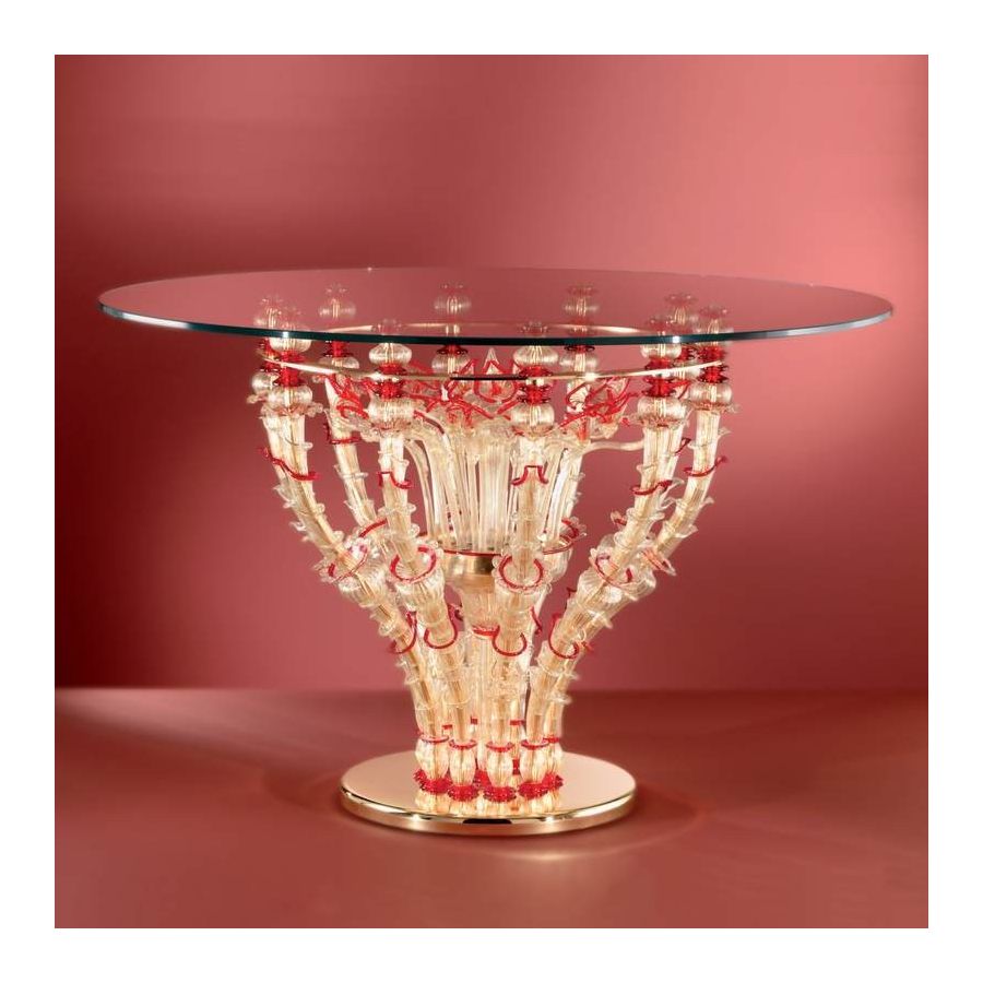 Runder Tisch aus Muranoglas 027t