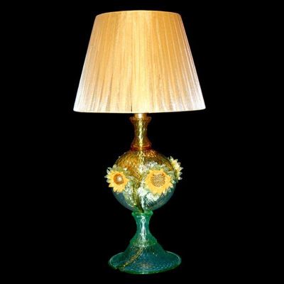 Lampe de table en verre de Murano Tournesols