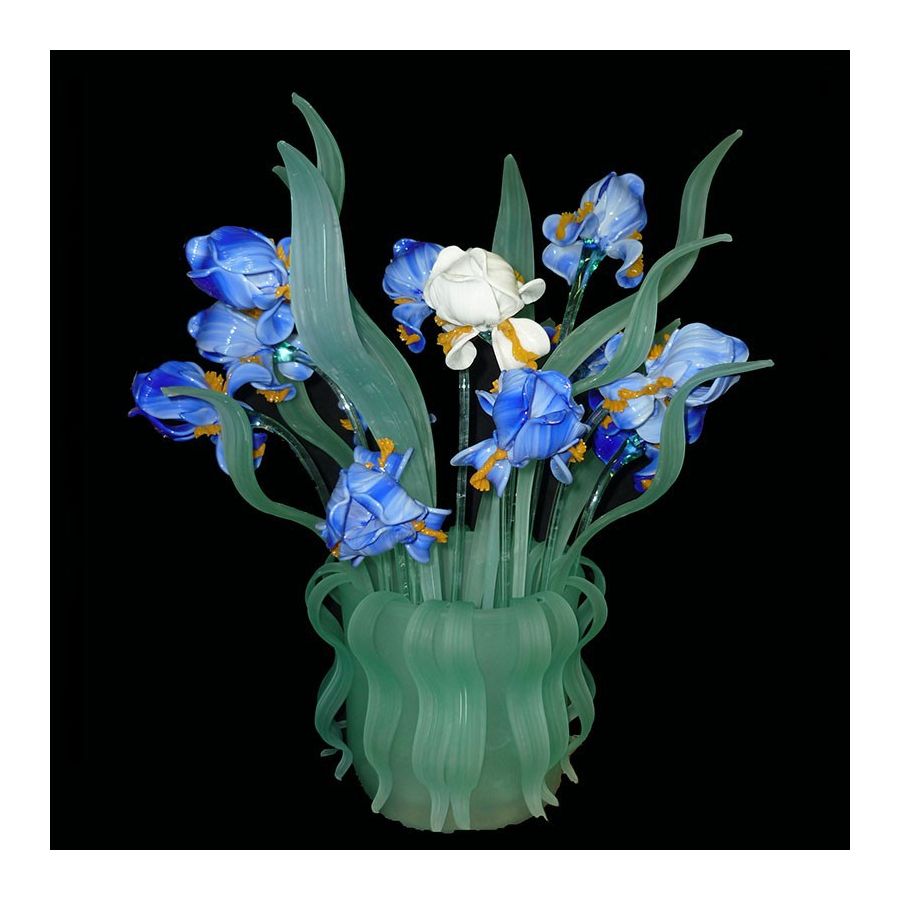 Lampada da tavolo-Vaso in vetro di Murano Iris