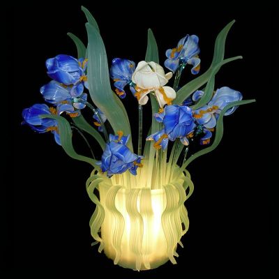 Lampada da tavolo-Vaso in vetro di Murano Iris