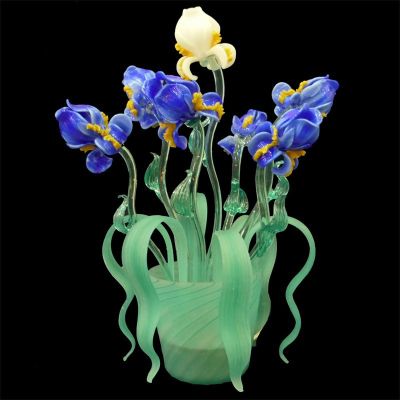 Iris pequeño - Lámpara de mesa florero en cristal de Murano