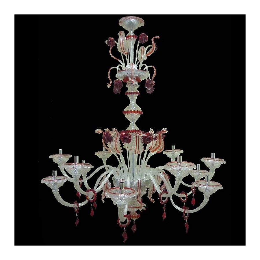 Lampadario in vetro di Murano Lampadario in vetro di Murano
