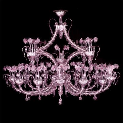 Rezzonico Rosa - Lámpara de cristal Murano