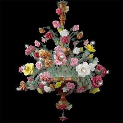 Roseto multicolor - Murano glass chandelier