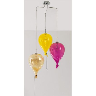 Globos de Murano - Araña de cristal de Murano, 3 globos con luces