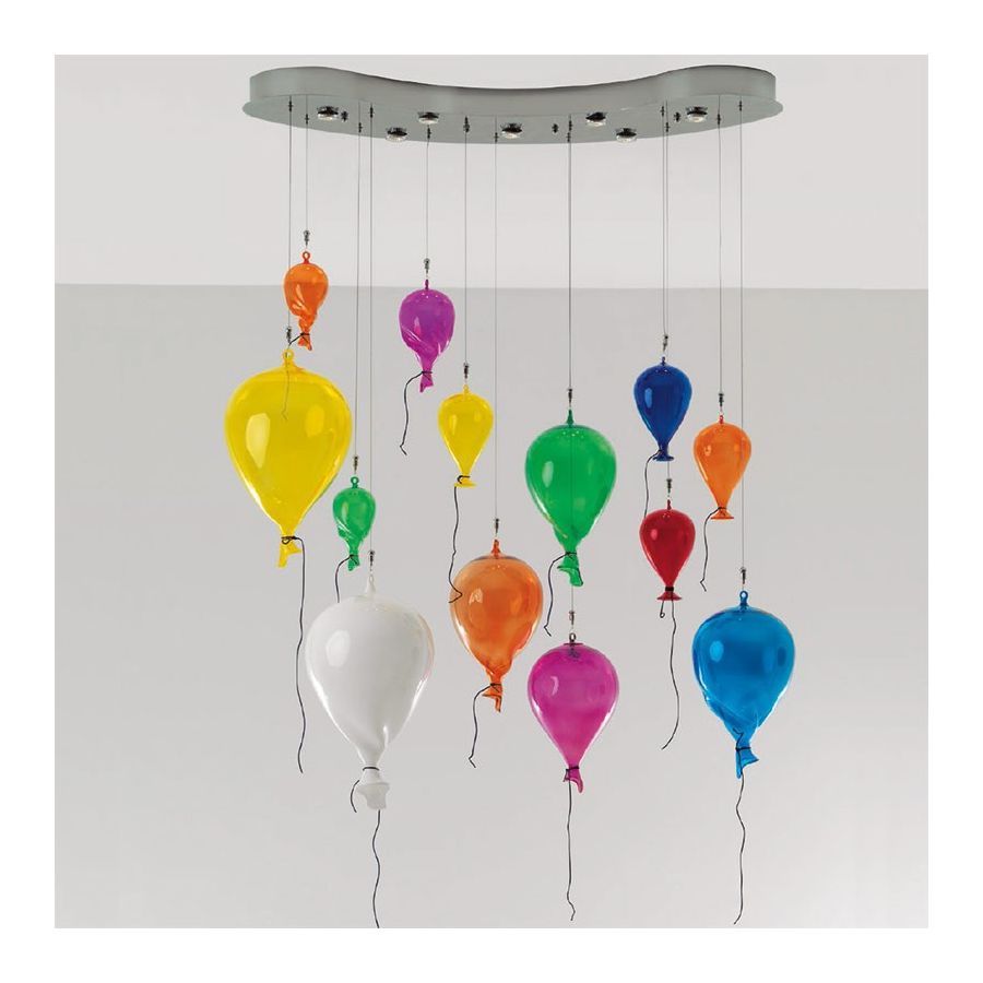 Murano Ballons – Kronleuchter aus Muranoglas, 12 Luftballon ohne Licht
