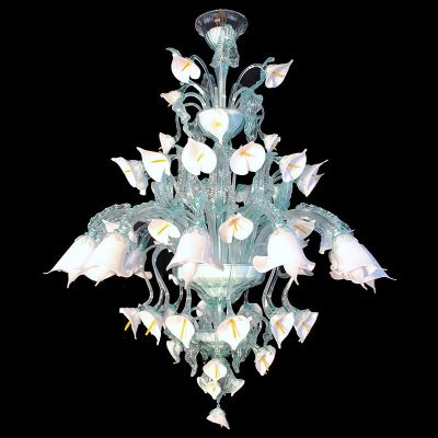 Lámpara de mesa florero en cristal de Murano Iris Diam. 55 x 50 H. [cm] - Diam. 22 x 20 H. [inches] Lámparas de mesa
