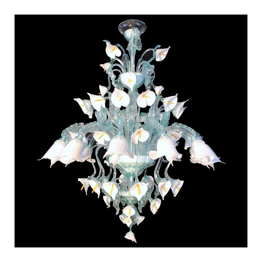Flores de Calla - Lámpara de cristal Murano