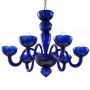 La Fenice - Lustre de Murano 8 lumières Cristal Polychrome Led Bleu