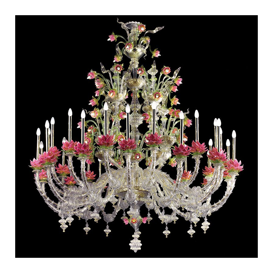Fleurs de lotus - Lustre en verre de Murano Fleurs de lotus - Lustre en verre de Murano