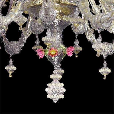 Lotus flowers - Murano glass chandelier