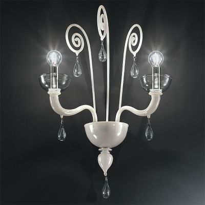 Adonis - lámpara de pared transparente/blanco 2 luces.