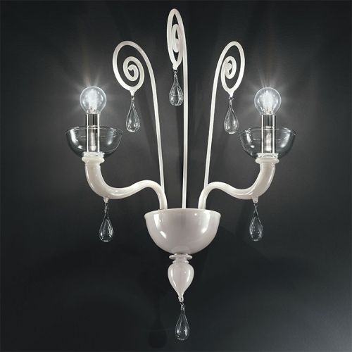 Lámpara de mesa-florero en cristal de Murano Amapolas