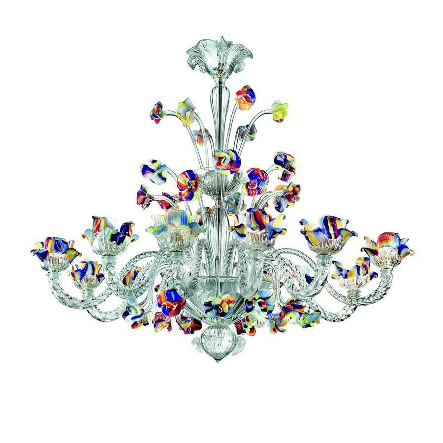 Mocenigo – Kronleuchter aus polychromem Muranoglas mit 10 Lichter
