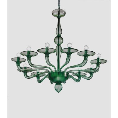 Morosini – Kronleuchter aus grünem Muranoglas mit 12 Lichter