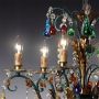 Girasoles ámbar 10 luces - Lámpara de cristal de Murano