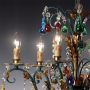 Girasoli ambra 10 luci - Lampadario in vetro di Murano