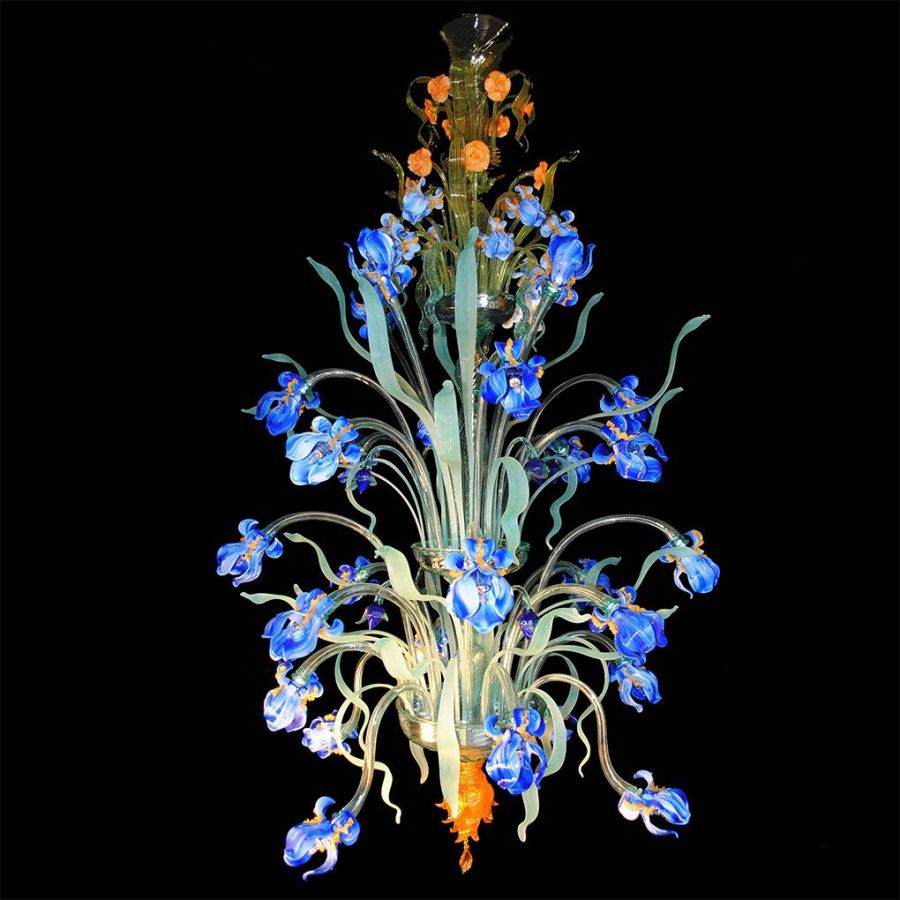 Iris Van Gogh 28 - Lampadario in vetro di Murano
