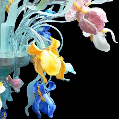 Iris multicolor 18 - Plaffonier en verre de Murano  - 2