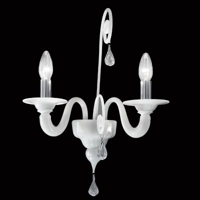 Artemis - Lámpara de pared con 2 luces en cristal de Murano Blanco
