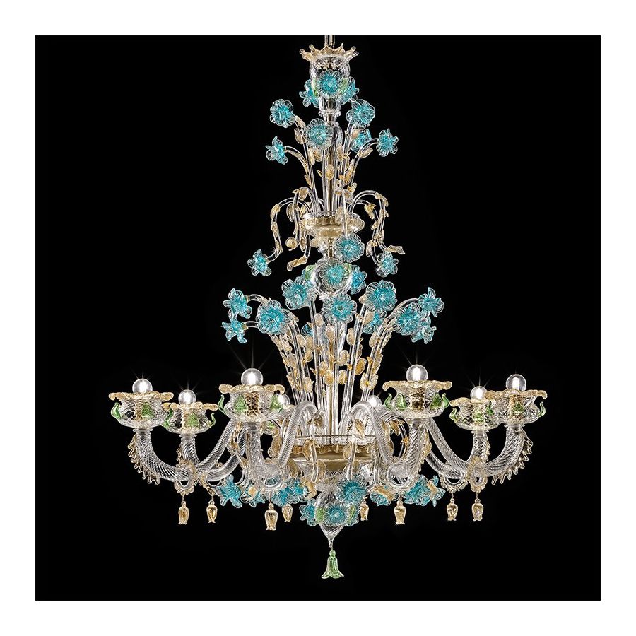 Sigfrido - Lámpara de cristal de Murano 8 luces