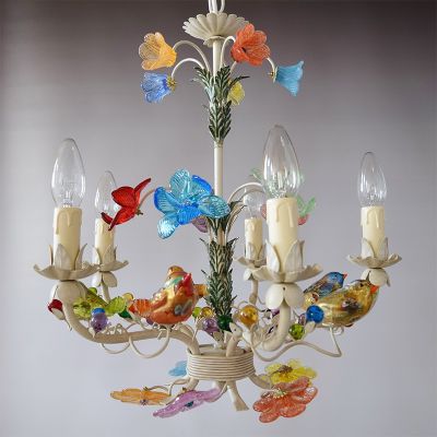 Sparrows - Lámpara de cristal de Murano