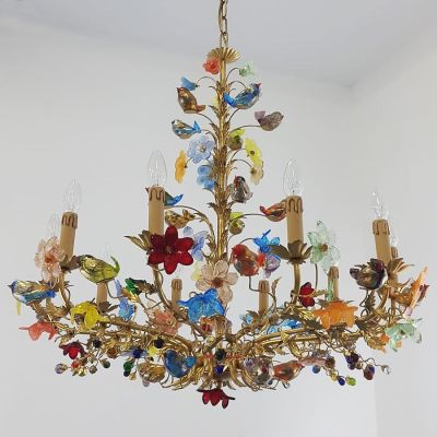 Sparrows - Lámpara de cristal de Murano