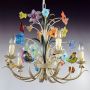 Roseto multicolor - Murano-Glas Kronleuchter Blumen