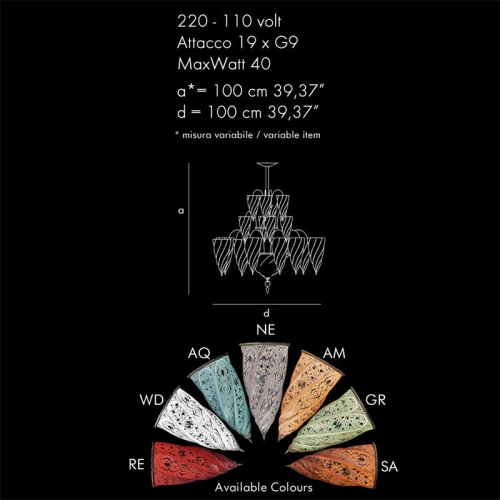 Fortunity - Lampadario in vetro di Murano Antico Rezzonico
