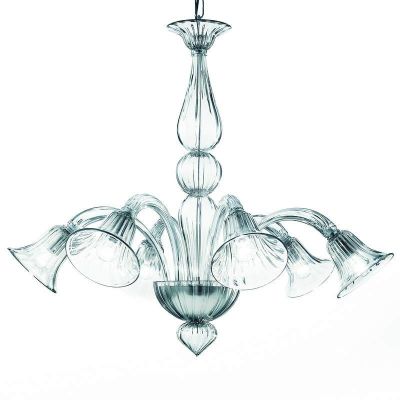 Pantalone - Lámpara con 6 luces en cristal de Murano transparente