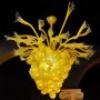 Aqua - Murano chandelier 5 lights Crystal Gold